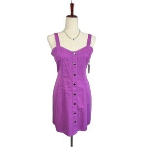 Japna Jumper Dress. Purple Denim Sleeveless Button Down. Size M. #573